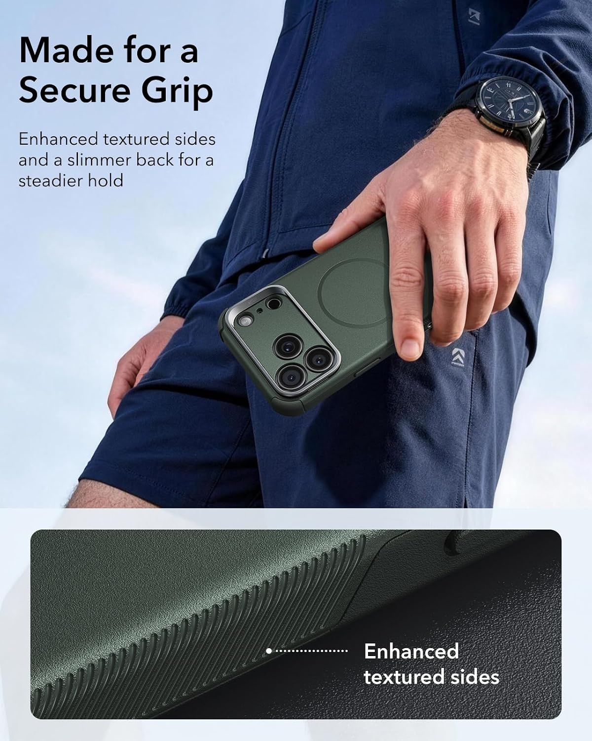 image:imageESR Cyber Tough for iPhone 18 Pro17 Pro Case with Flex Stand BurgundyGreen