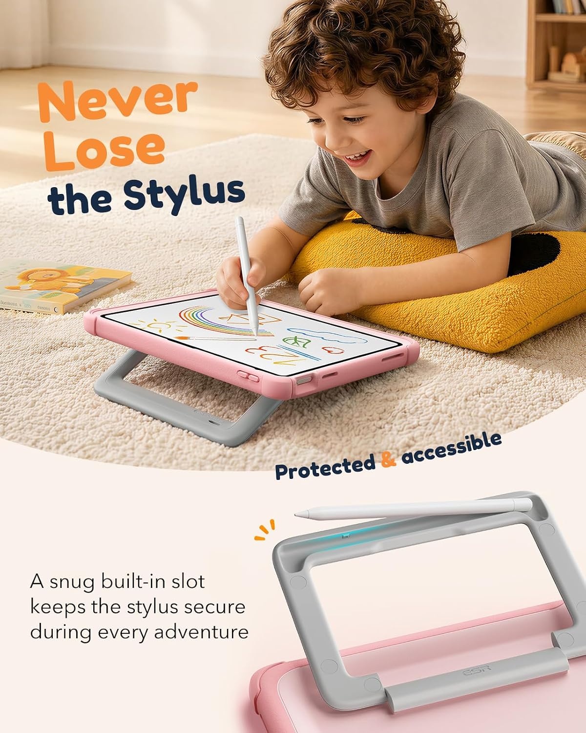 image:imageESR Kids Case for iPad A16 11th10th Gen MilitaryGrade Protection BluePink