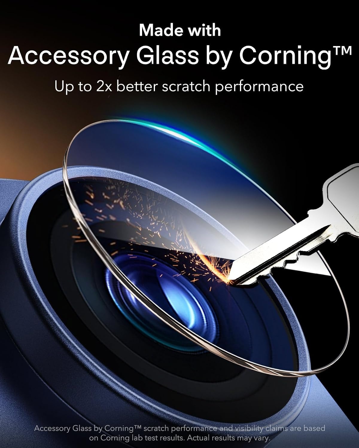 image:imageESR for iPhone 17 Pro Max Camera Lens Protector 1 Pack SilverDeep Blue