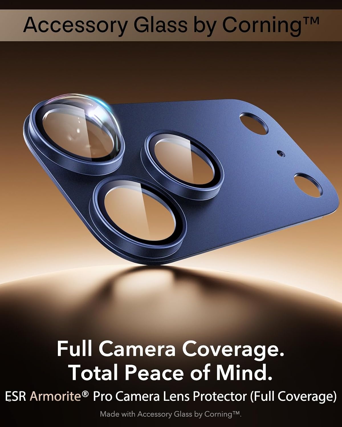 image:imageESR for iPhone 17 Pro Max Camera Lens Protector 1 Pack SilverDeep Blue