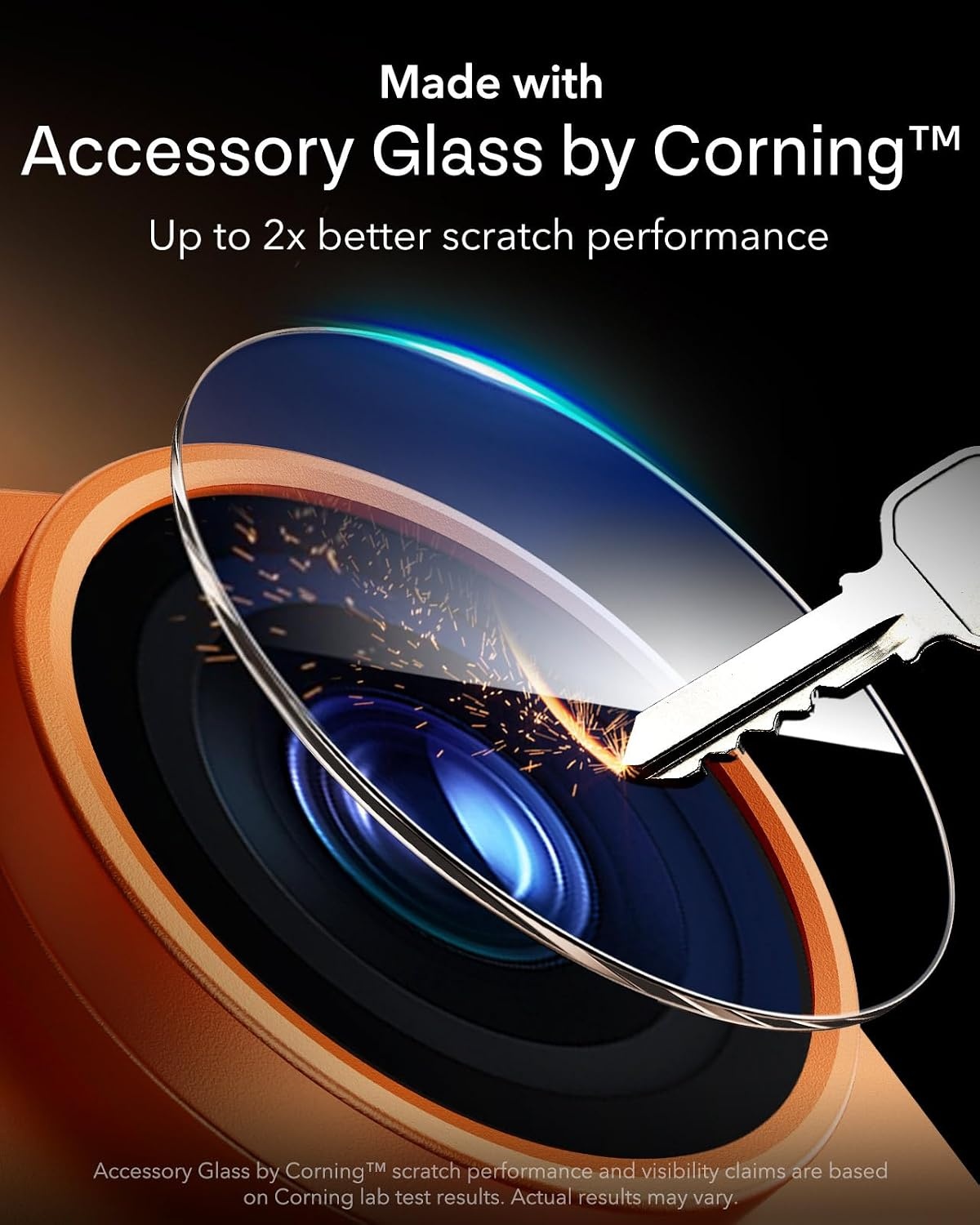 image:imageESR for iPhone 17 Pro Max Camera Lens Protector 1 Pack SilverOrange