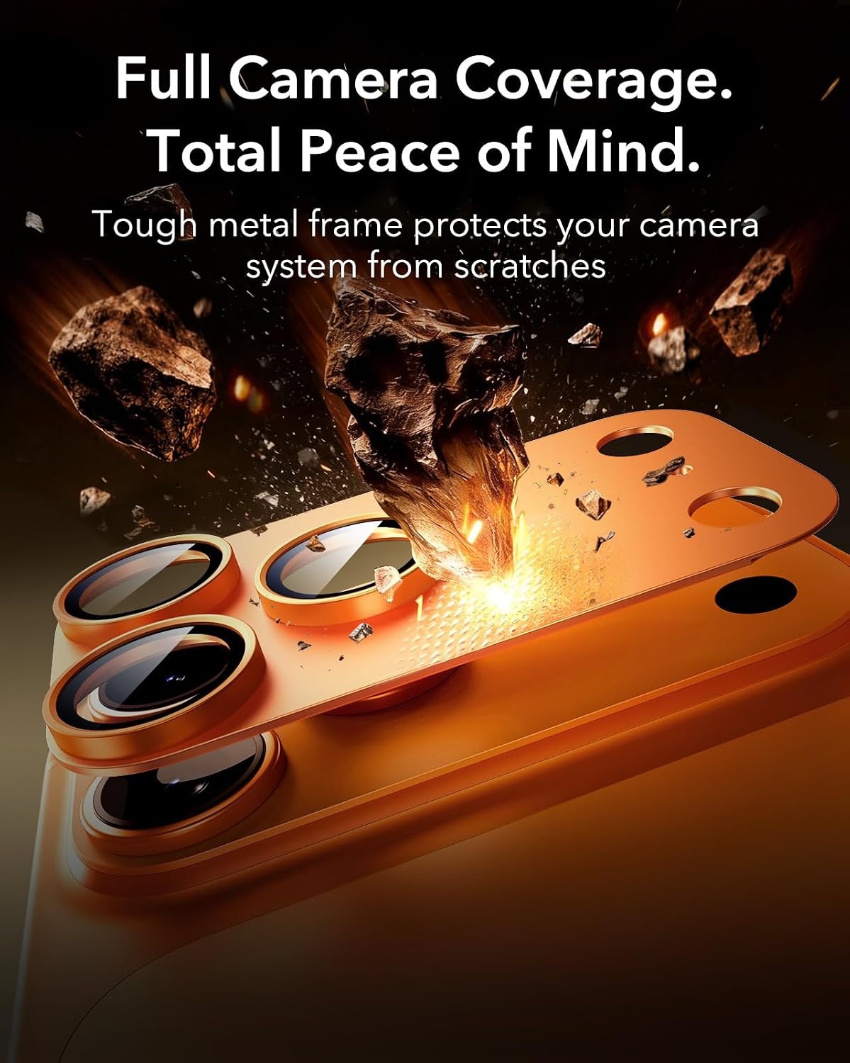image:imageESR for iPhone 17 Pro Max Camera Lens Protector 1 Pack SilverOrange