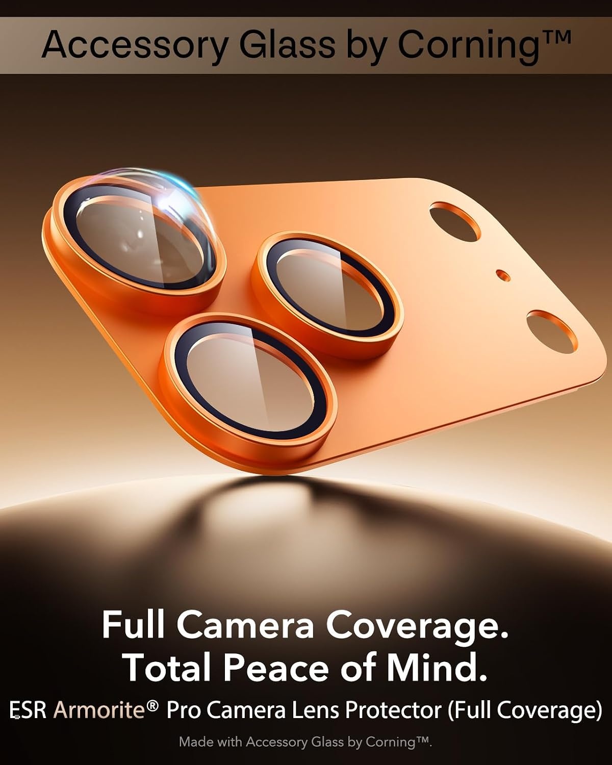 image:imageESR for iPhone 17 Pro Max Camera Lens Protector 1 Pack SilverOrange