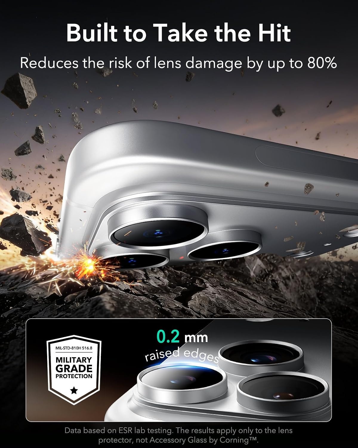 image:imageESR for iPhone 17 Pro Max Camera Lens Protector 1 Pack SilverSilver