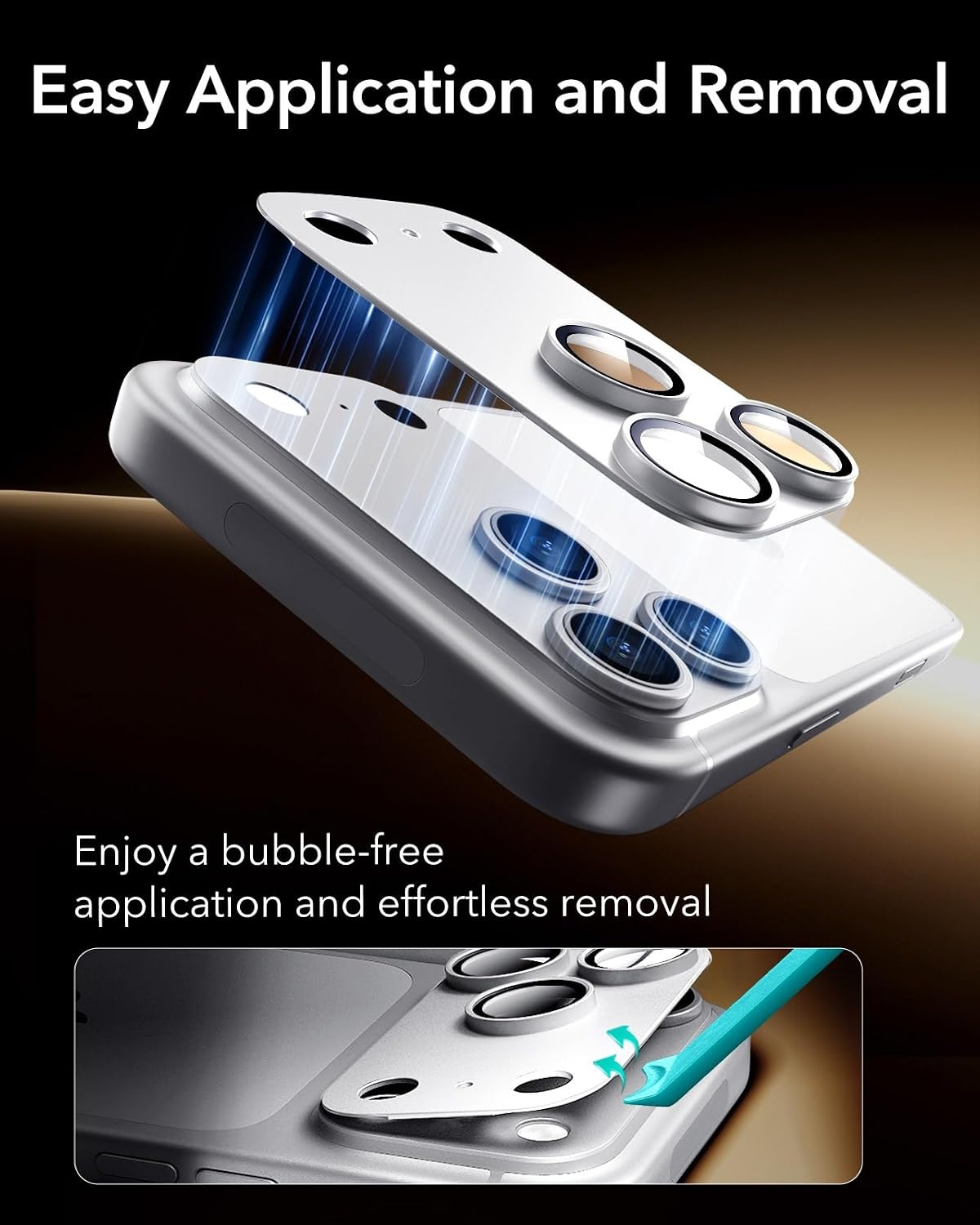 image:imageESR for iPhone 18 Pro Max Camera Lens Protector 1 Pack BlackSilver
