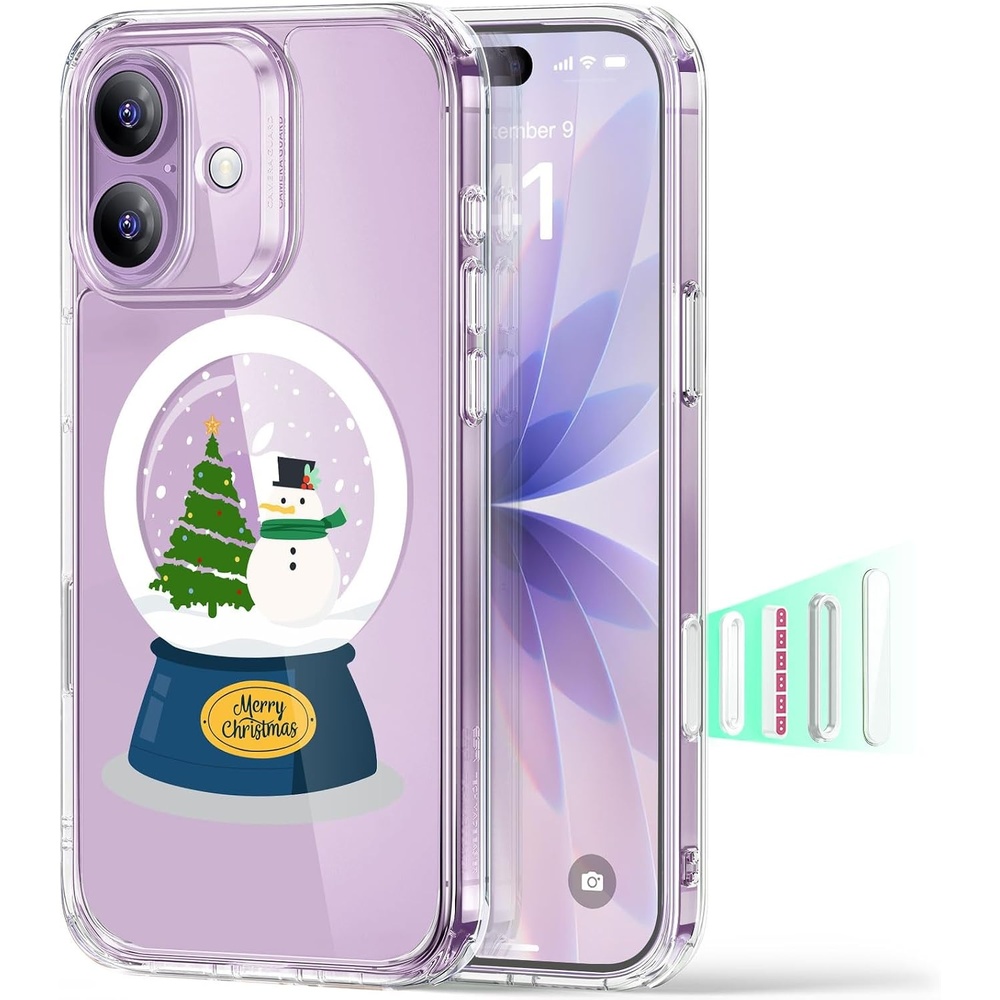 image:imageESR Classic Hybrid for iPhone 18 Pro Max17 Pro Max Case Frosted BurgundyClear Christmas