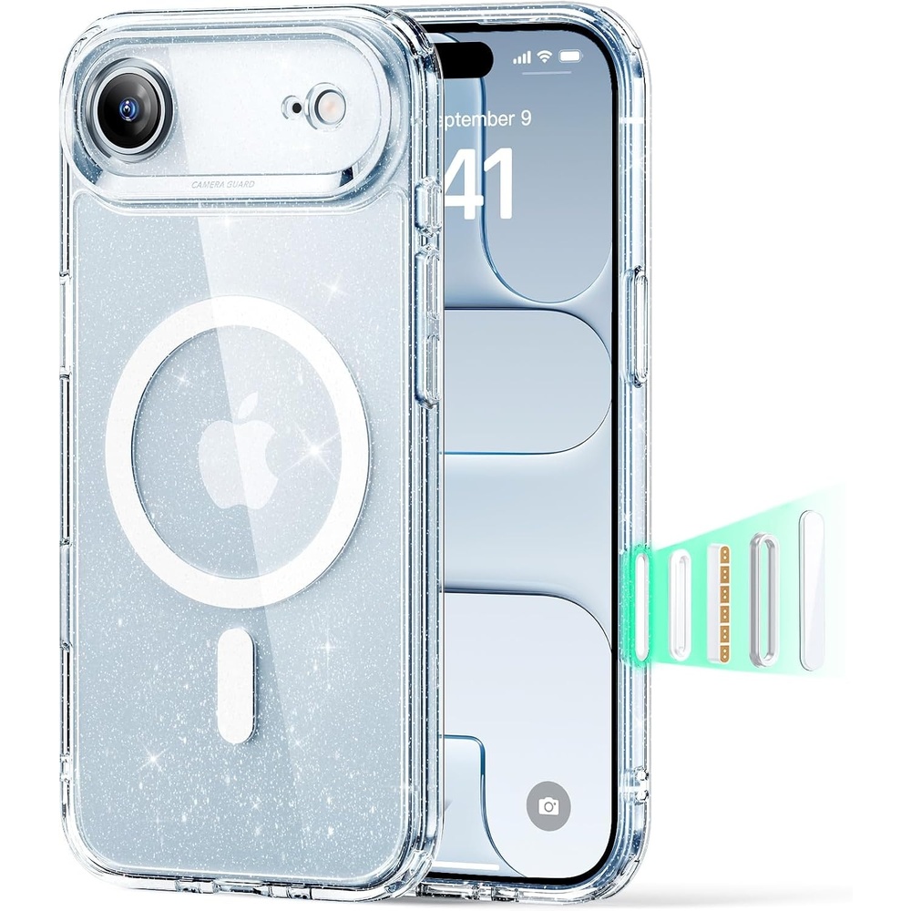 image:imageESR Classic Hybrid for iPhone 18 Pro Max17 Pro Max Case Frosted BurgundyClear Shimmer
