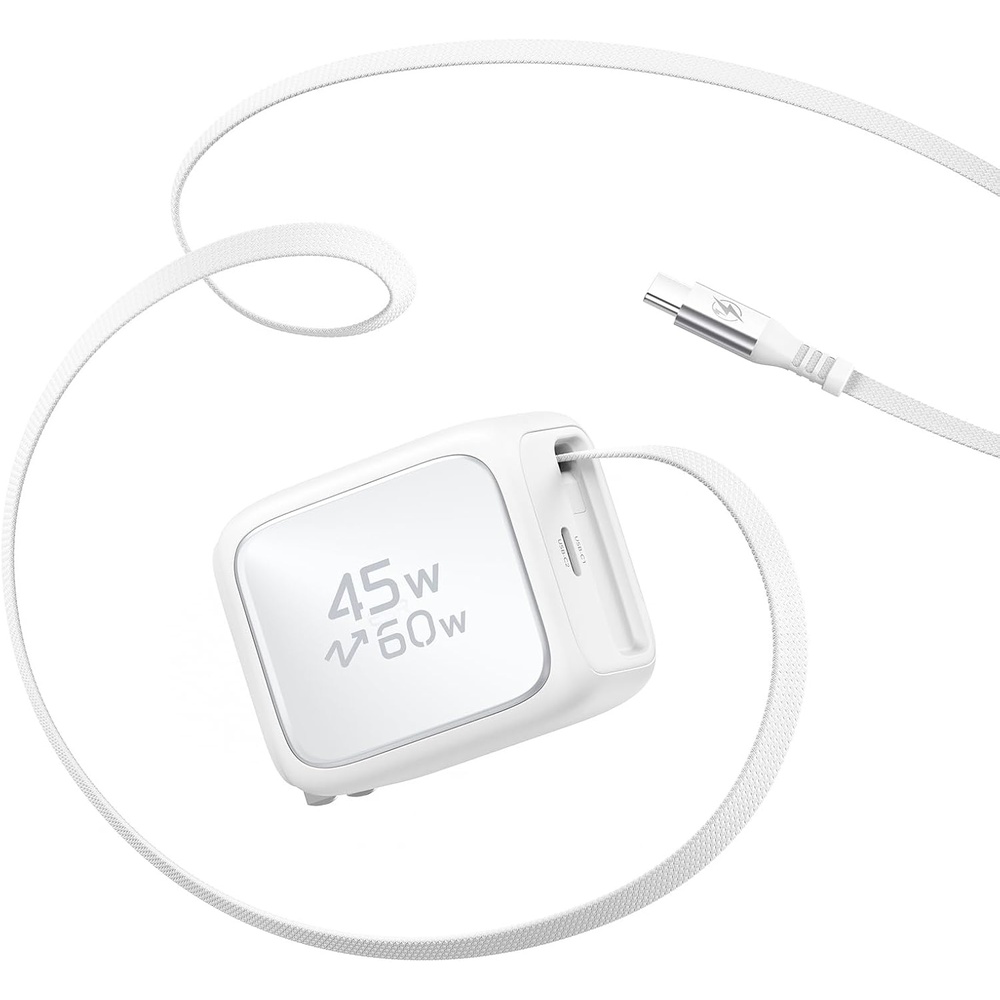 image:imageESR Xtend 45W Retractable Charger Up to 60W Dynamic Power with AVS 2PortWhite