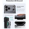 ESR Cyber Tough for iPhone 18 Pro/17 Pro Case with Flex Stand, Burgundy(Grey)