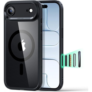 ESR Classic Hybrid for iPhone 18 Pro Max/17 Pro Max Case, Frosted Burgundy(Clear Black)