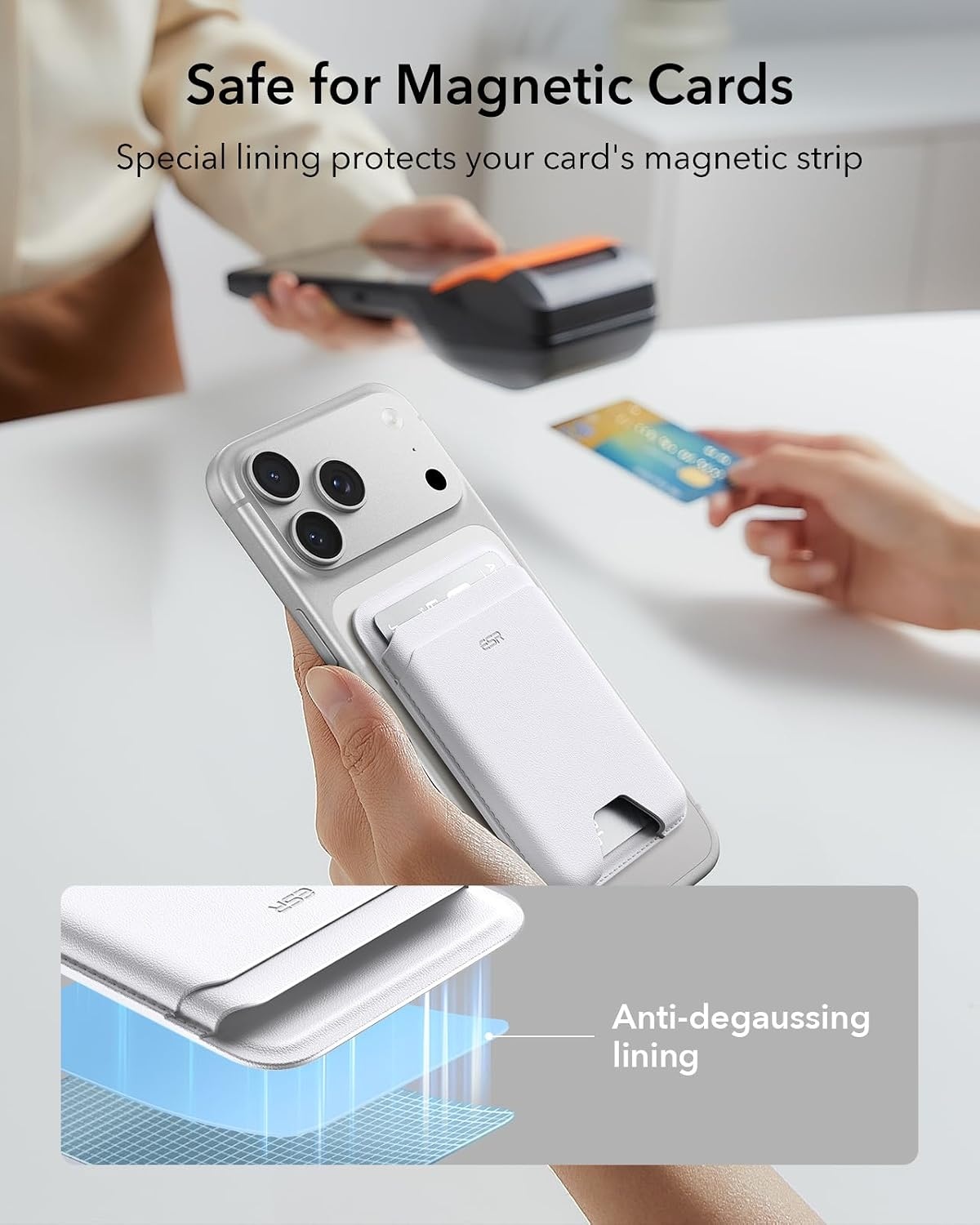 image:imageESR for MagSafe Wallet 5 Card Holder for Phone Case RFID BlockingWhite