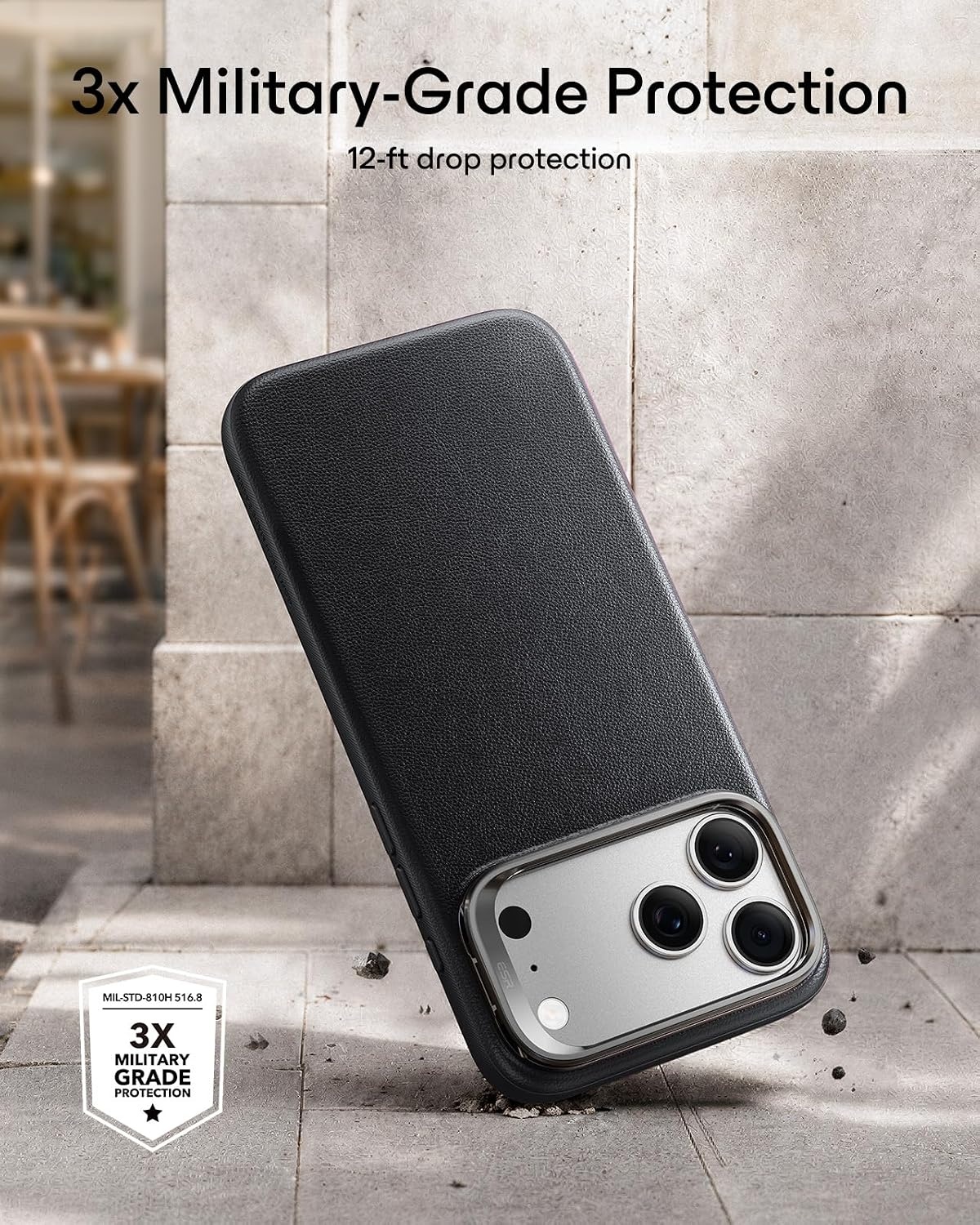 image:imageESR Atelier for iPhone 18 Pro17 Pro Case with Flex Stand BlackBlack