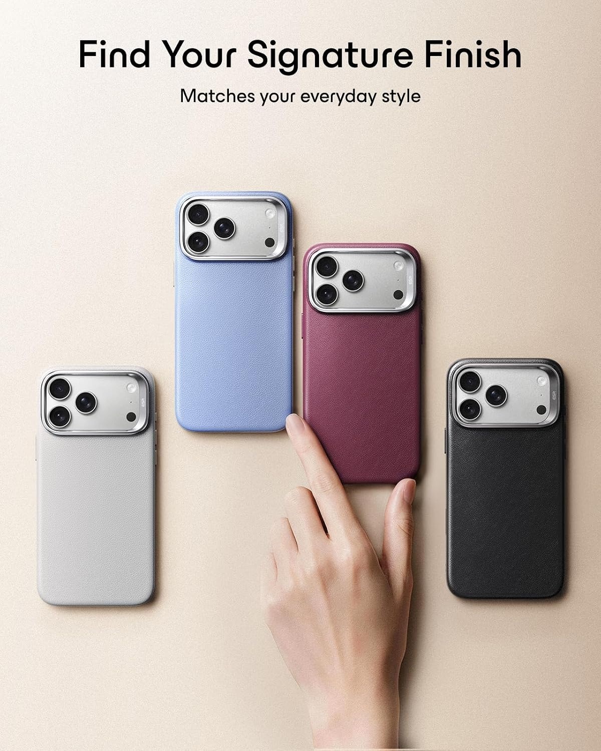 image:imageESR Atelier for iPhone 18 Pro17 Pro Case with Flex Stand BlackBurgundy