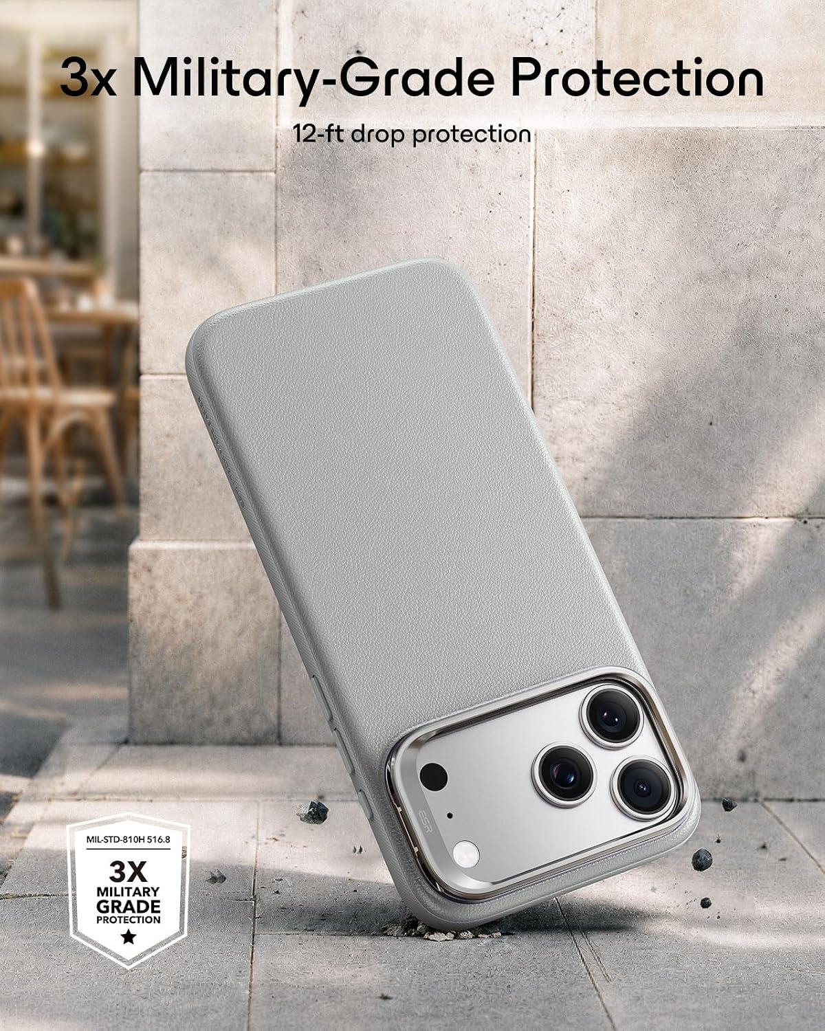 image:imageESR Atelier for iPhone 18 Pro17 Pro Case with Flex Stand BlackGray
