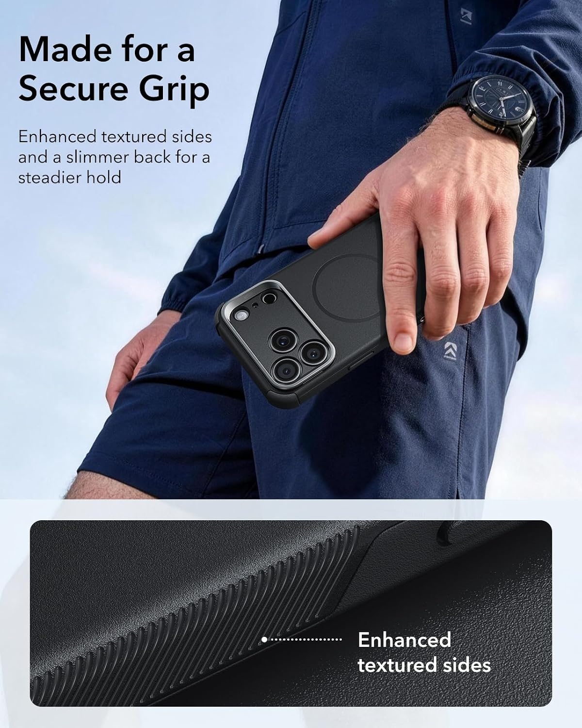 image:imageESR Cyber Tough for iPhone 18 Pro Max17 Pro Max Case with Flex StandBlack