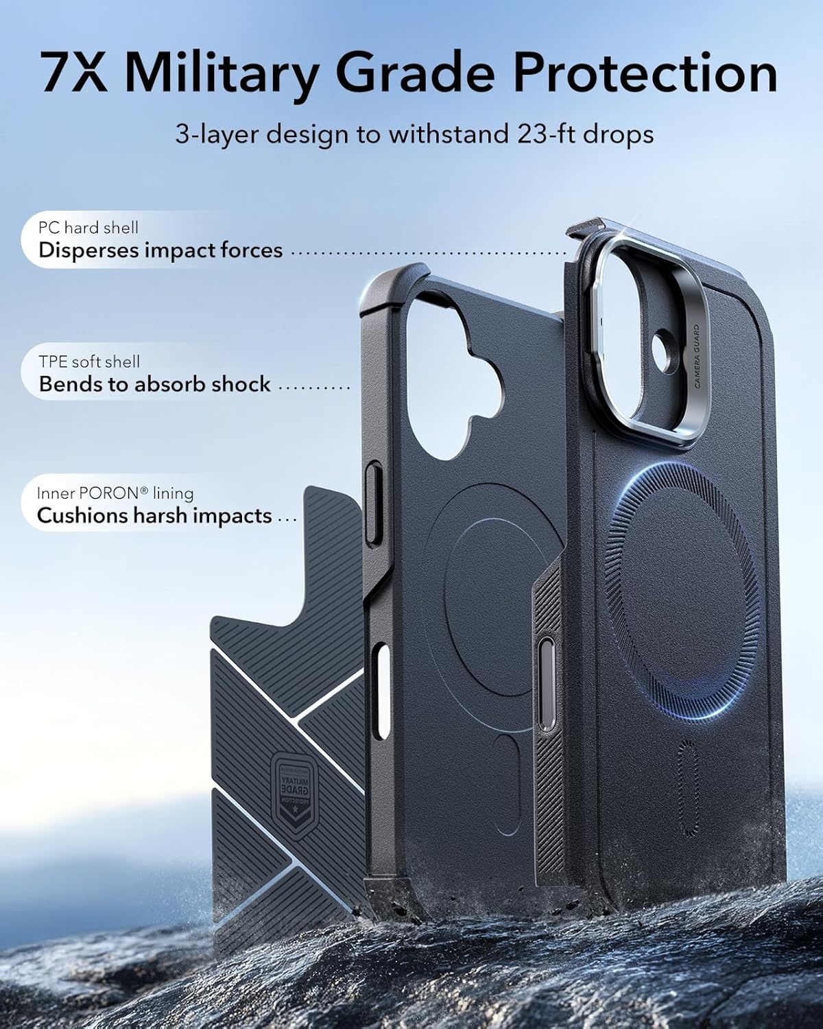 image:imageESR Cyber Tough for iPhone 18 Pro Max17 Pro Max Case with Flex StandBlack