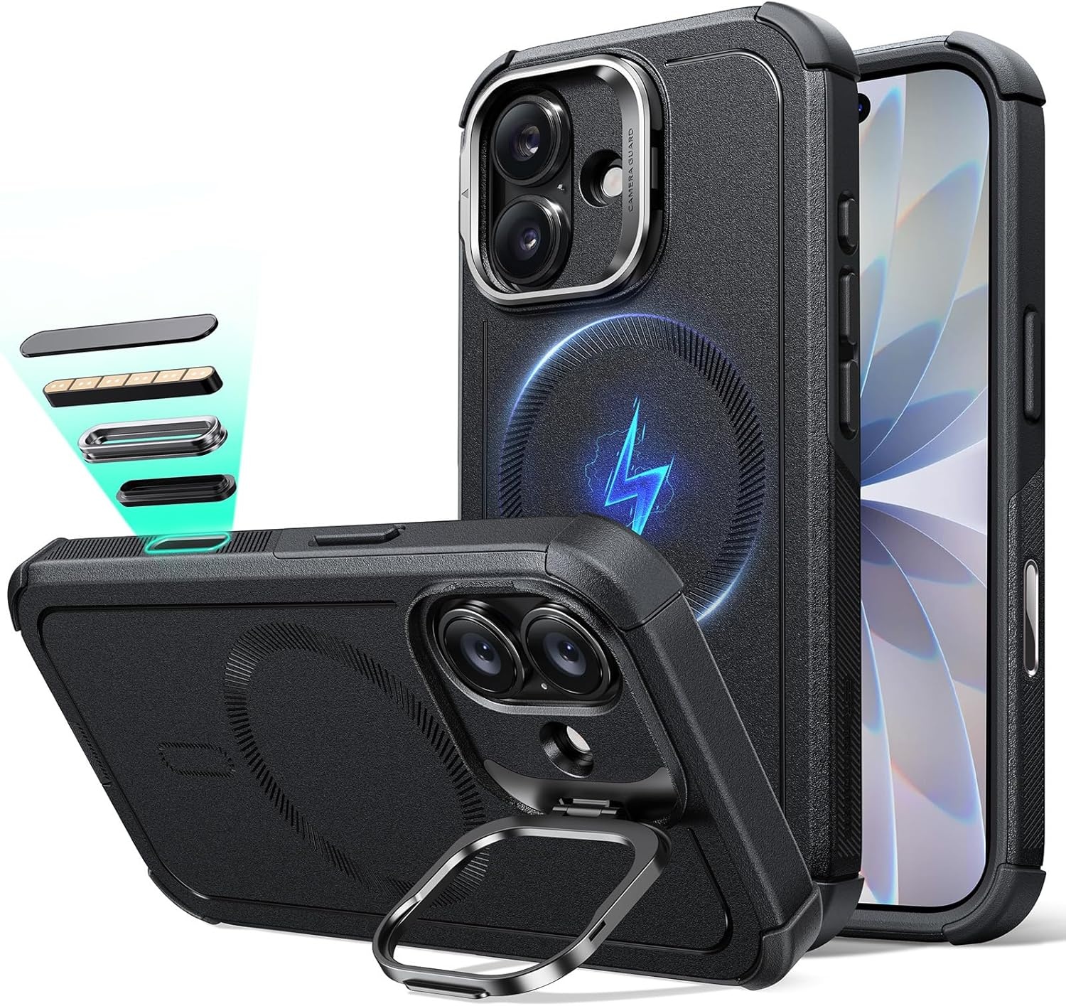 image:imageESR Cyber Tough for iPhone 18 Pro Max17 Pro Max Case with Flex StandBlack