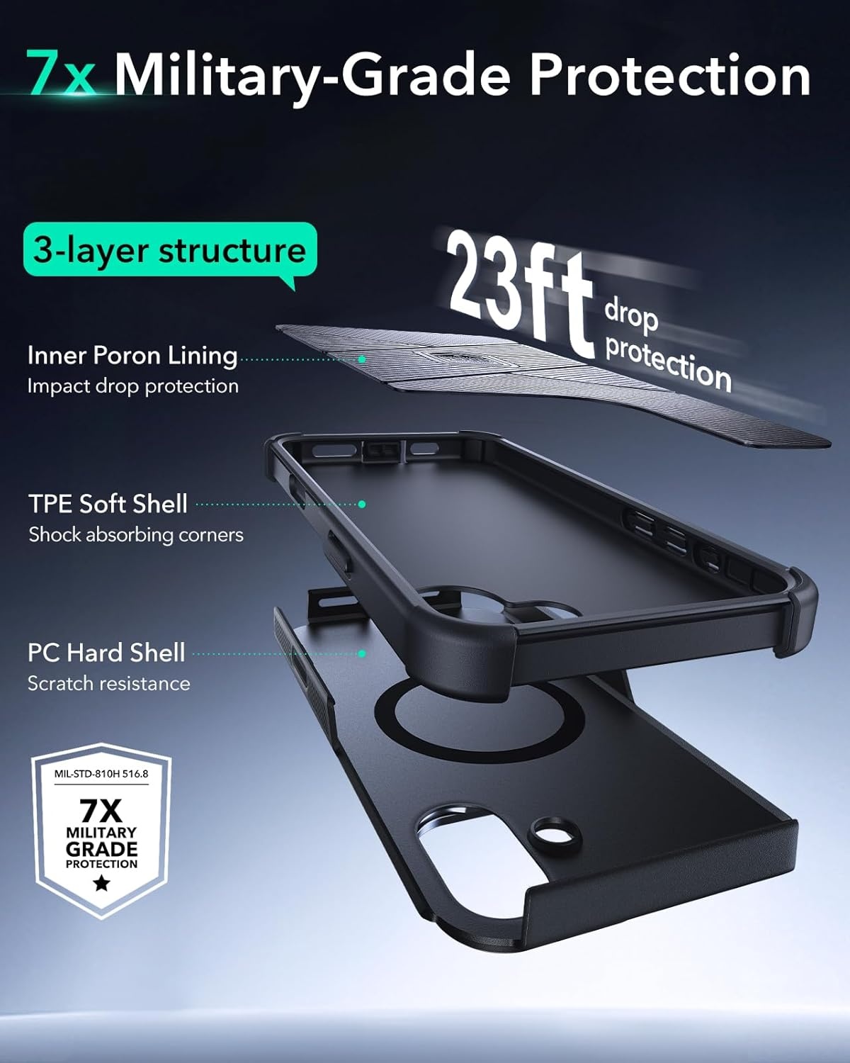 image:imageESR Cyber Tough for iPhone 18 Pro Max17 Pro Max Case with Flex StandBlack