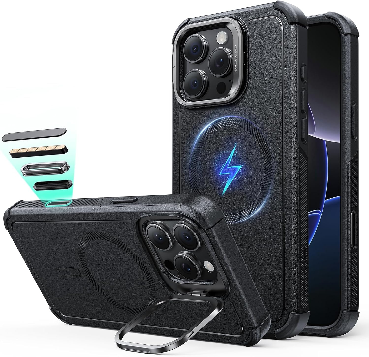 image:imageESR Cyber Tough for iPhone 18 Pro Max17 Pro Max Case with Flex StandBlack