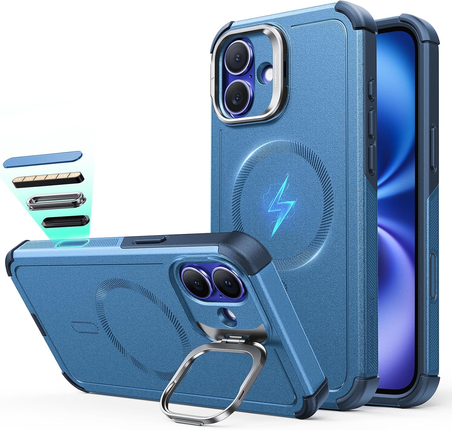 image:imageESR Cyber Tough for iPhone 18 Pro Max17 Pro Max Case with Flex StandBlue
