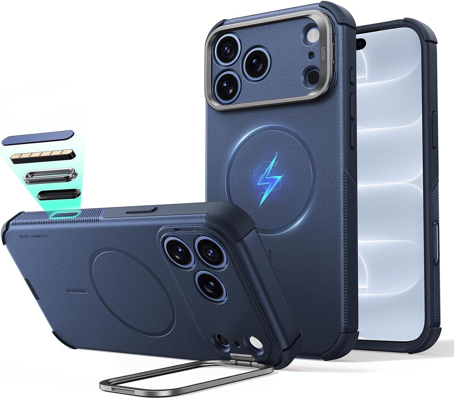 image:imageESR Cyber Tough for iPhone 18 Pro Max17 Pro Max Case with Flex StandBlue