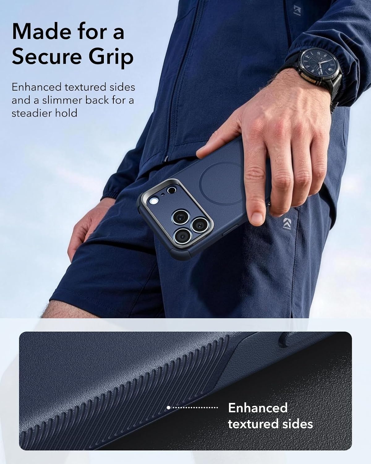image:imageESR Cyber Tough for iPhone 18 Pro Max17 Pro Max Case with Flex StandBlue