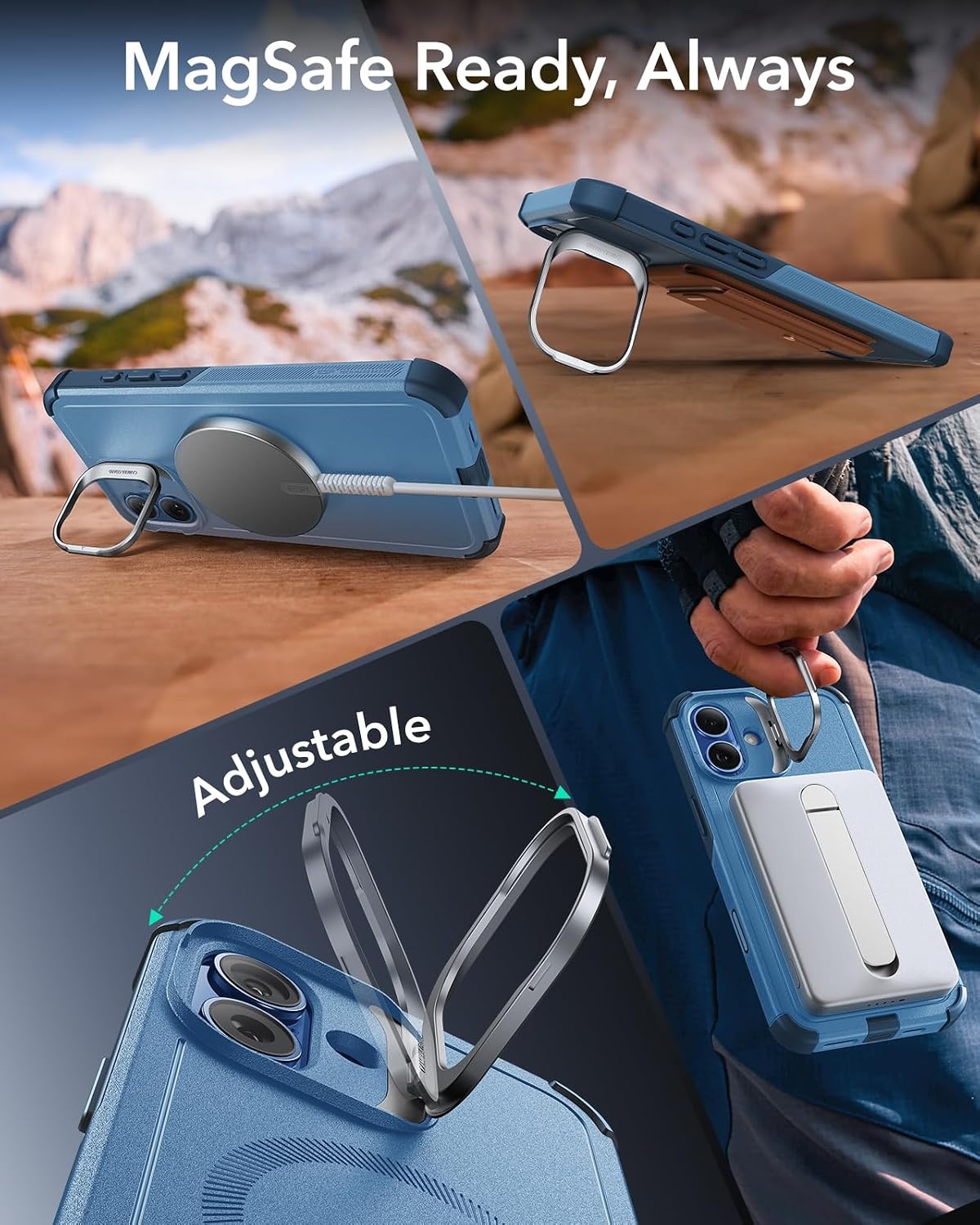 image:imageESR Cyber Tough for iPhone 18 Pro Max17 Pro Max Case with Flex StandBlue