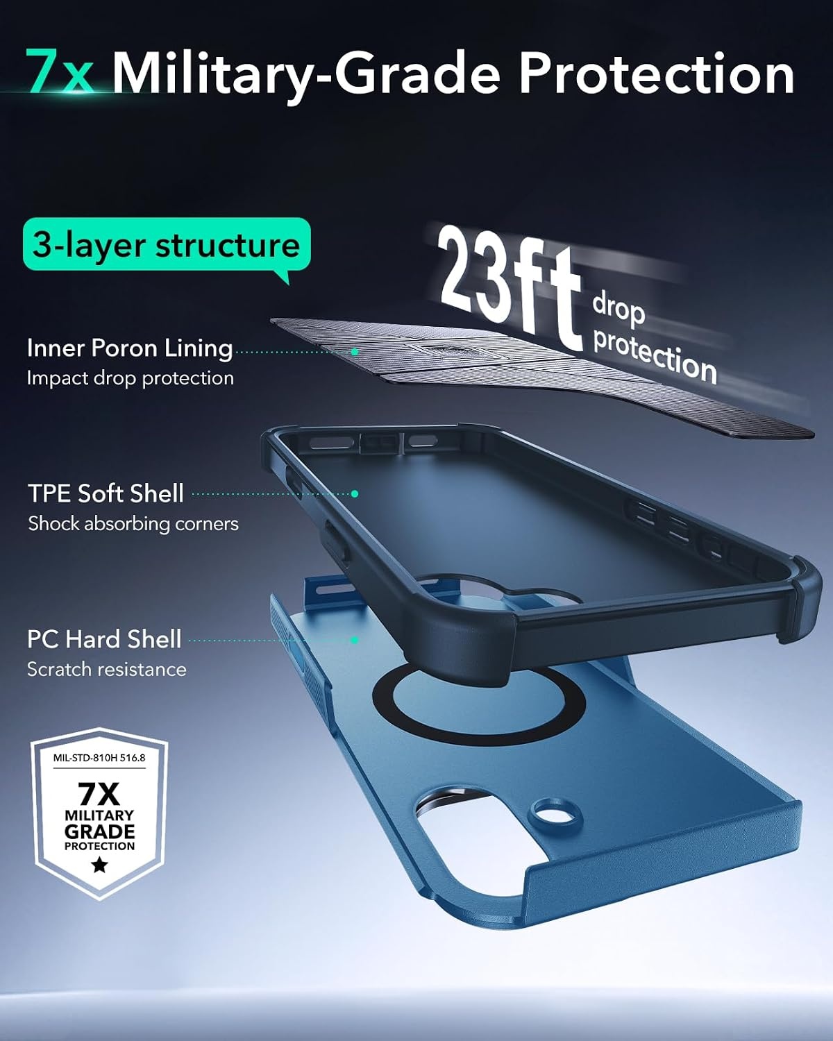 image:imageESR Cyber Tough for iPhone 18 Pro Max17 Pro Max Case with Flex StandBlue