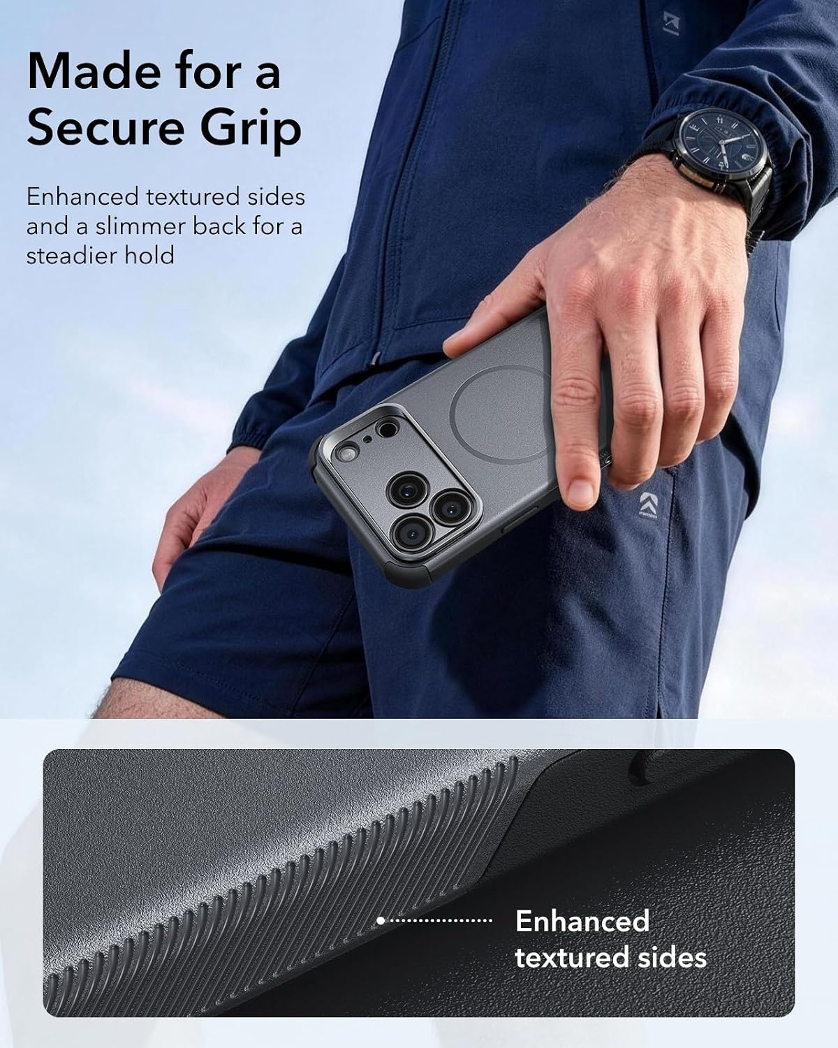 image:imageESR Cyber Tough for iPhone 18 Pro Max17 Pro Max Case with Flex StandGrey
