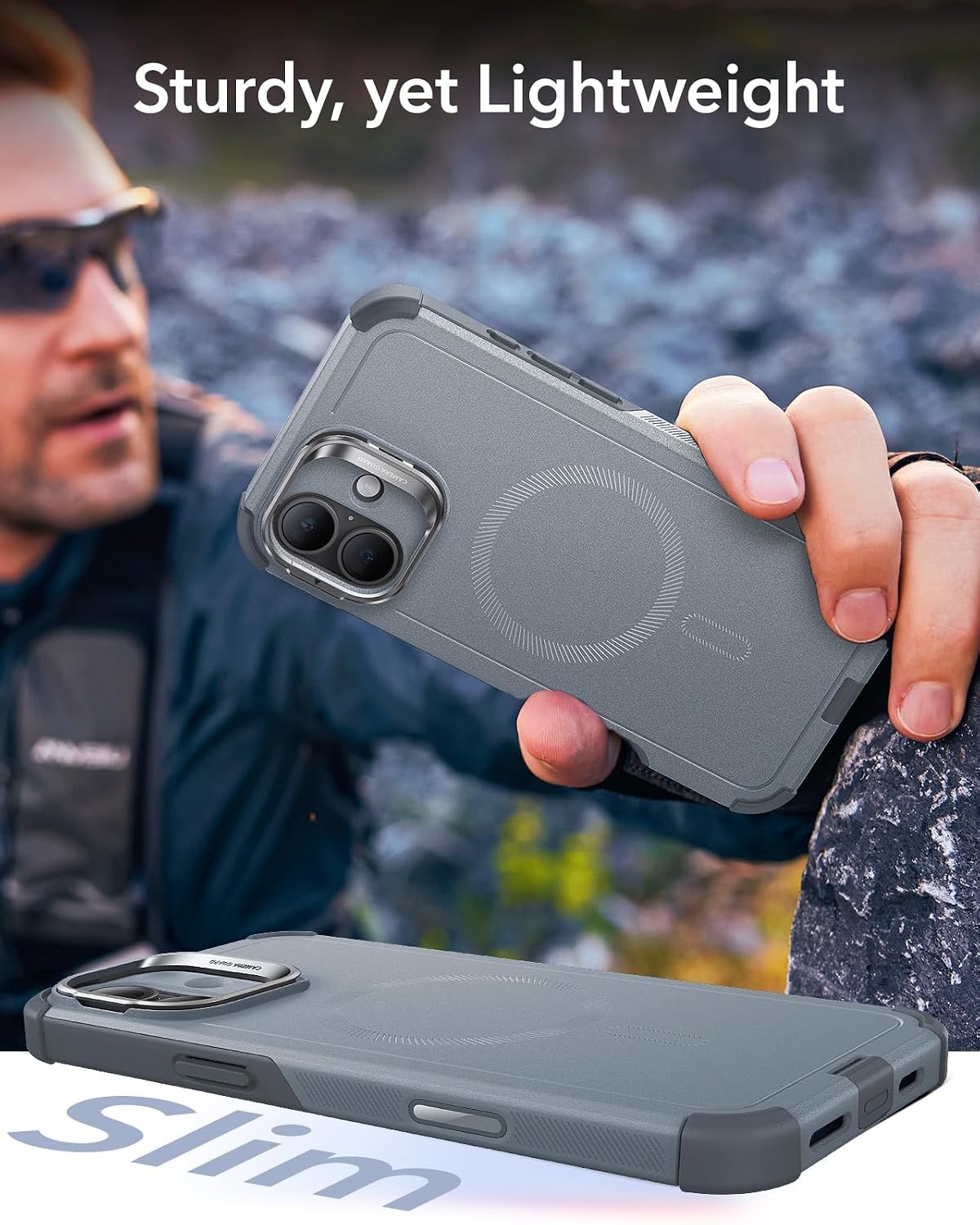image:imageESR Cyber Tough for iPhone 18 Pro Max17 Pro Max Case with Flex StandGrey