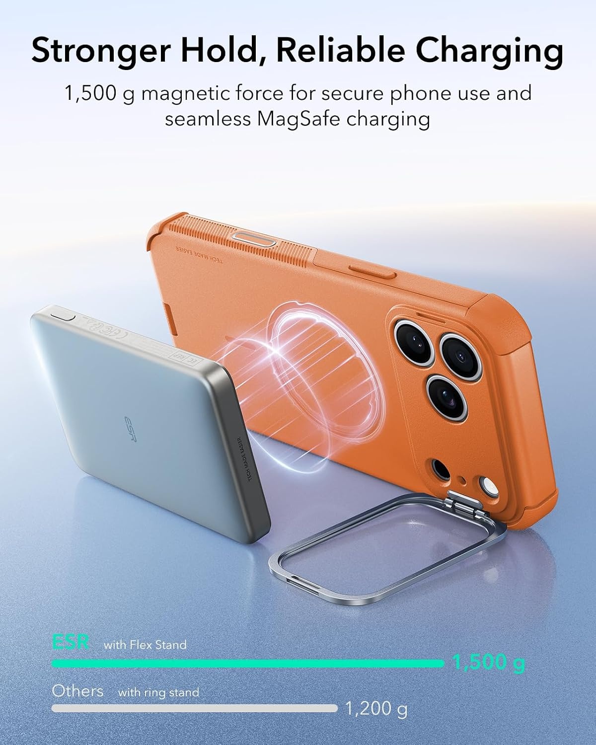 image:imageESR Cyber Tough for iPhone 18 Pro Max17 Pro Max Case with Flex StandOrange