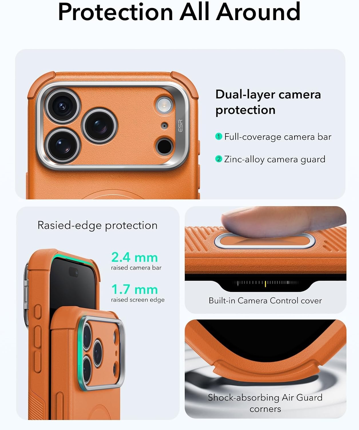 image:imageESR Cyber Tough for iPhone 18 Pro Max17 Pro Max Case with Flex StandOrange