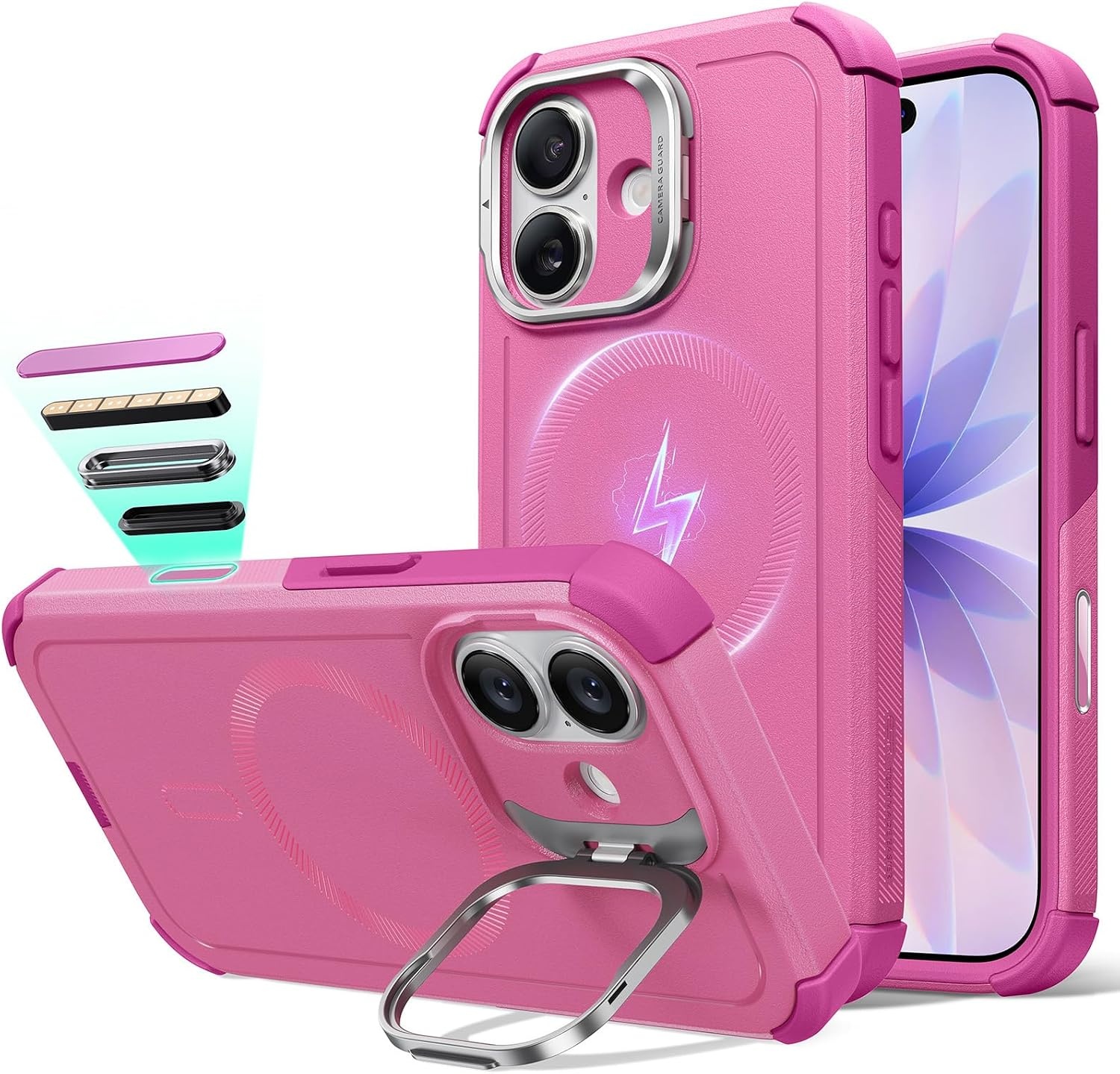image:imageESR Cyber Tough for iPhone 18 Pro Max17 Pro Max Case with Flex StandPink
