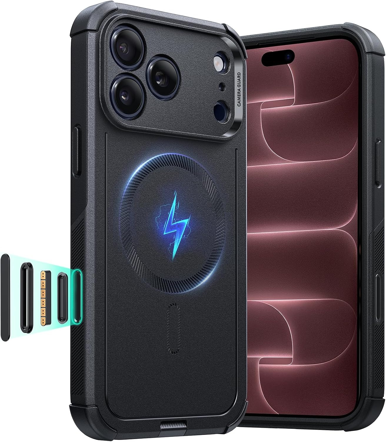 image:imageESR Cyber Tough for iPhone 18 Pro17 Pro Case BurgundyBlack