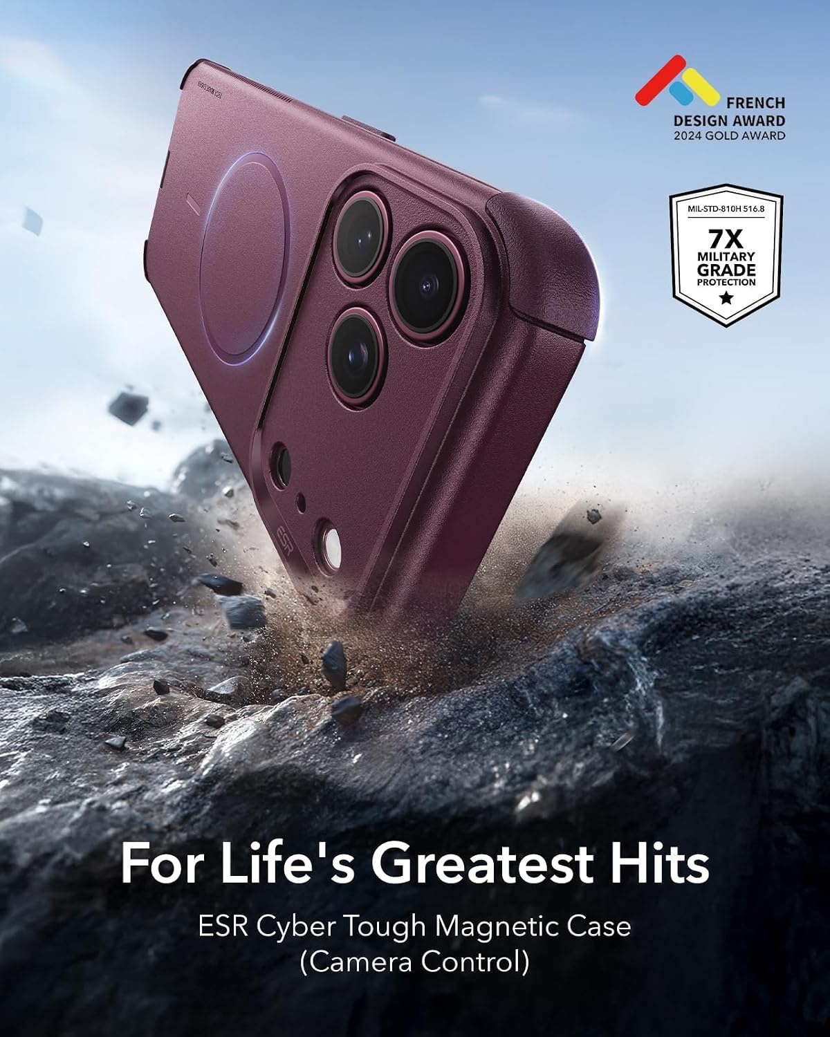 image:imageESR Cyber Tough for iPhone 18 Pro17 Pro Case BurgundyBurgundy