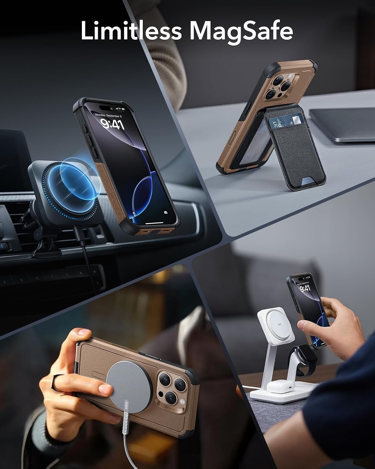 image:imageESR Cyber Tough for iPhone 18 Pro17 Pro Case BurgundyDesert Titanium