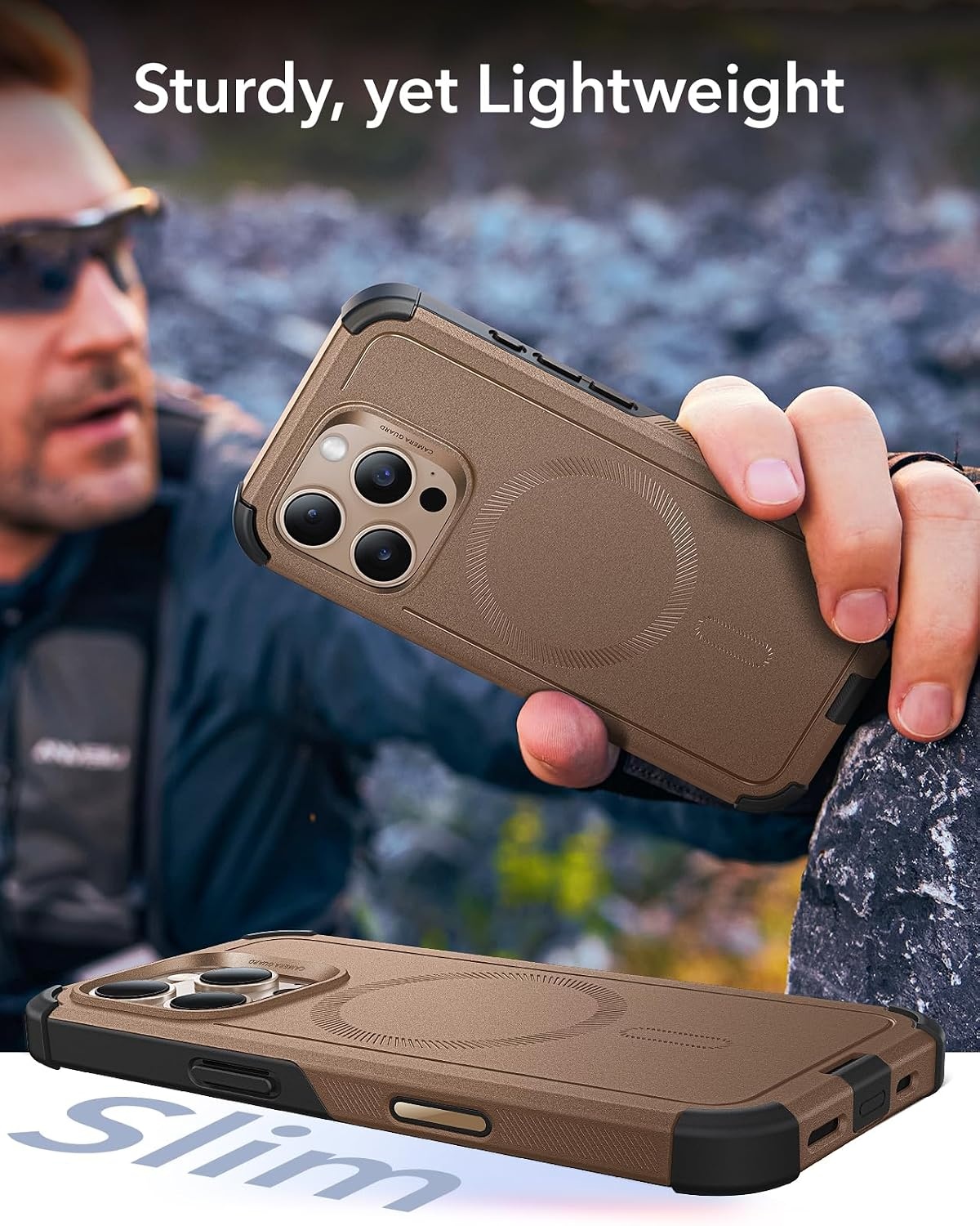 image:imageESR Cyber Tough for iPhone 18 Pro17 Pro Case BurgundyDesert Titanium