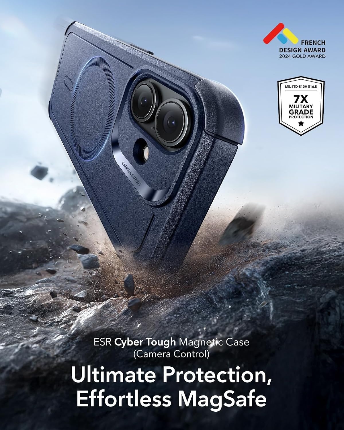 image:imageESR Cyber Tough for iPhone 18 Pro17 Pro Case BurgundyNavy Blue