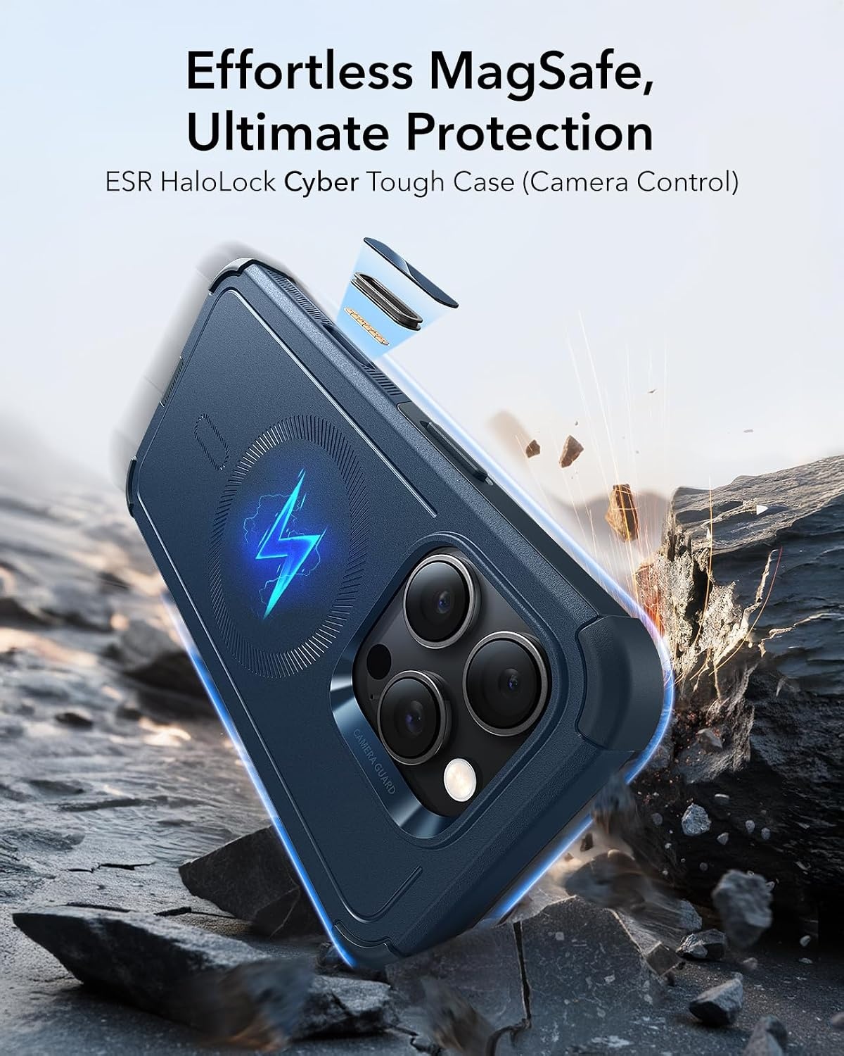 image:imageESR Cyber Tough for iPhone 18 Pro17 Pro Case BurgundyNavy Blue
