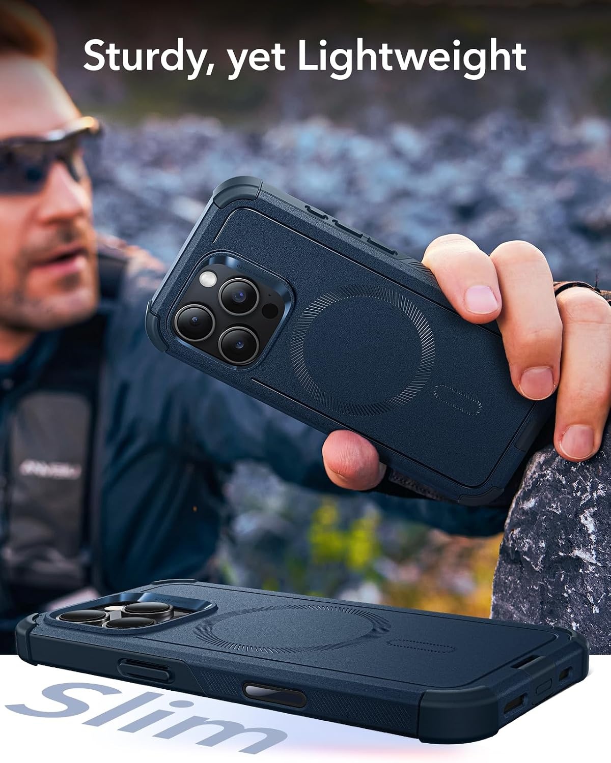 image:imageESR Cyber Tough for iPhone 18 Pro17 Pro Case BurgundyNavy Blue
