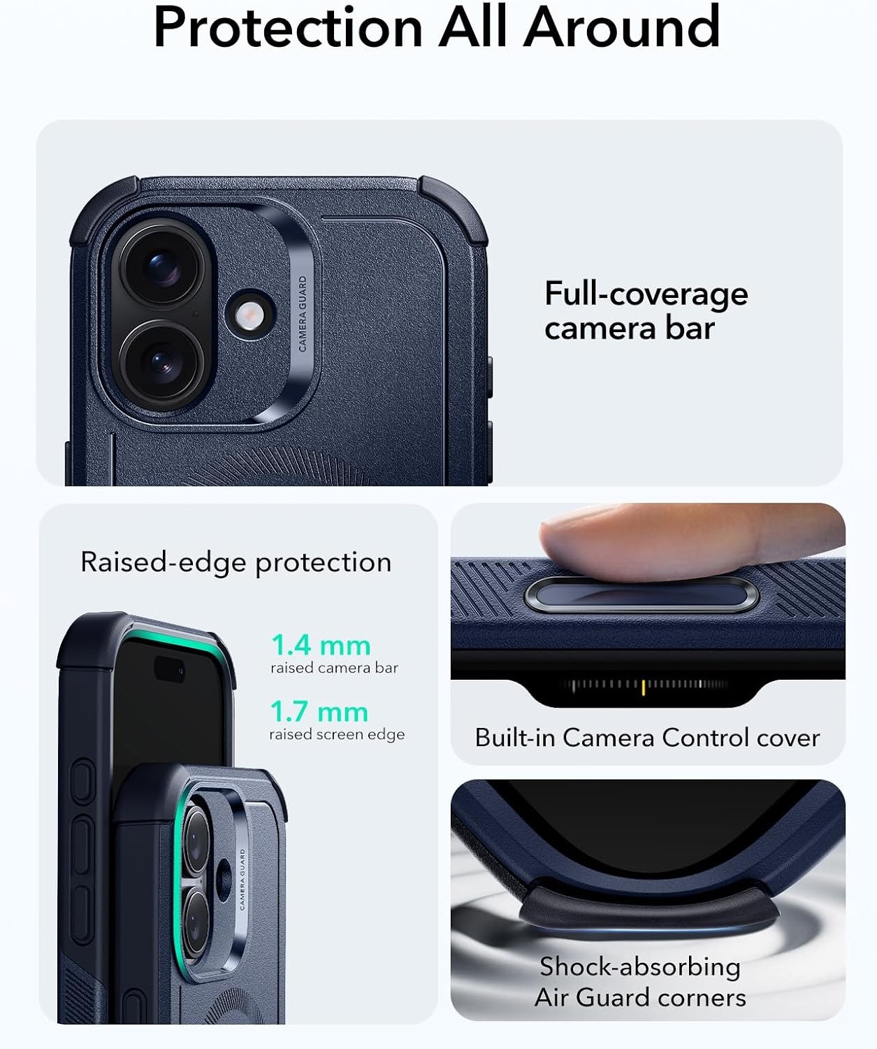 image:imageESR Cyber Tough for iPhone 18 Pro17 Pro Case BurgundyNavy Blue