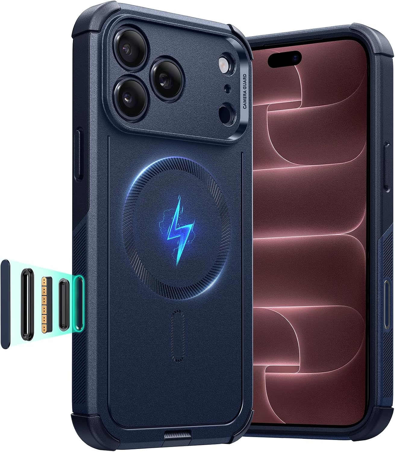 image:imageESR Cyber Tough for iPhone 18 Pro17 Pro Case BurgundyNavy Blue