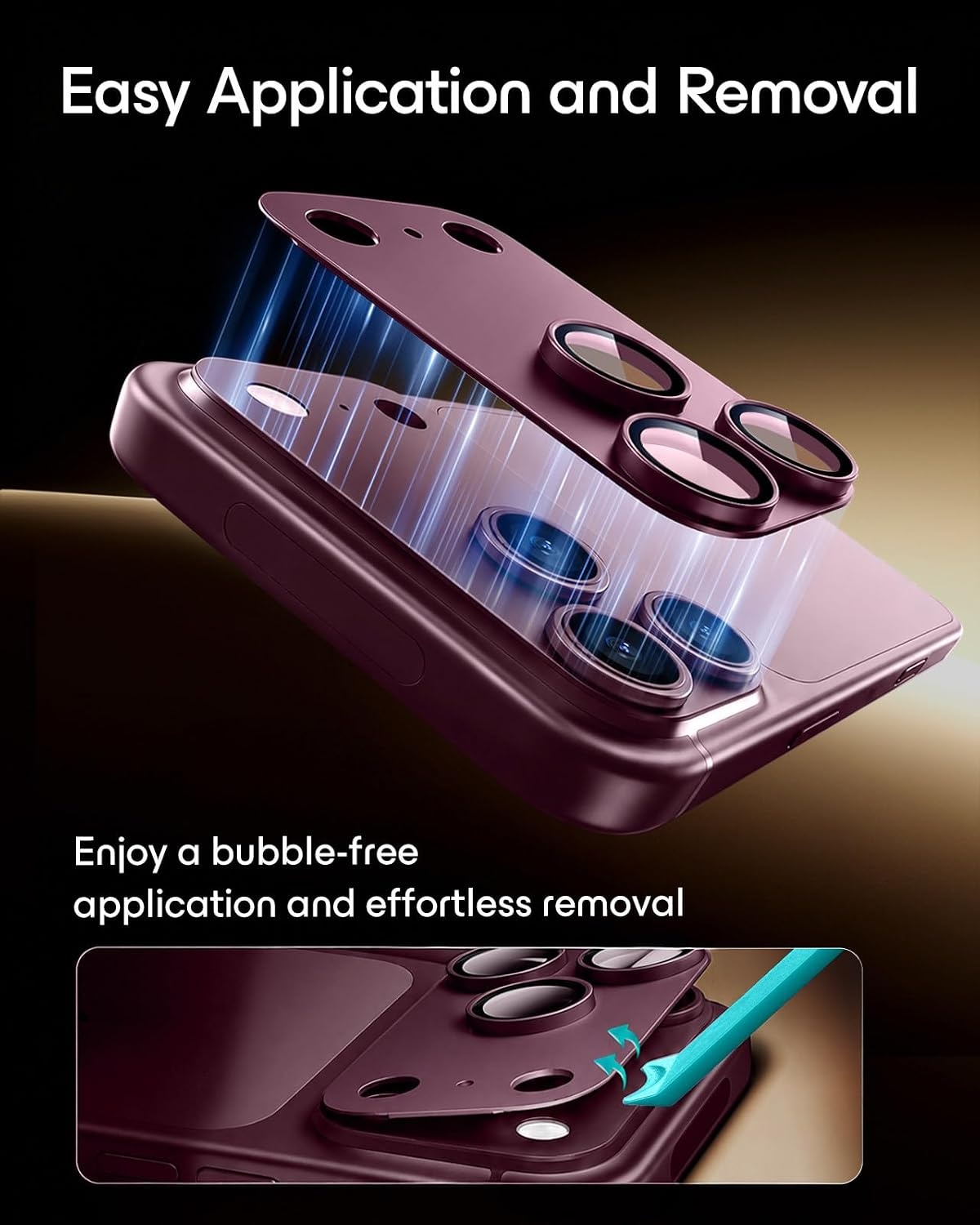 image:imageESR for iPhone 18 Pro Camera Lens Protector 1 Pack BurgundyBurgundy