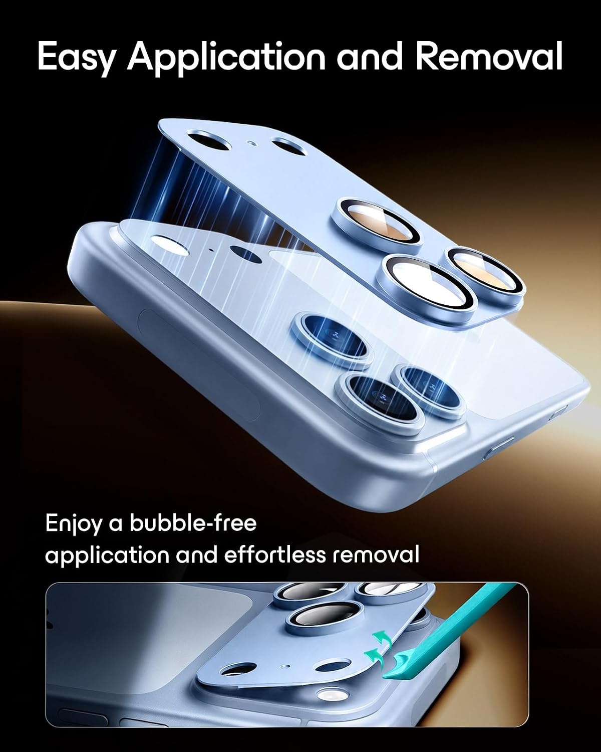 image:imageESR for iPhone 18 Pro Camera Lens Protector 1 Pack BurgundyLight Blue