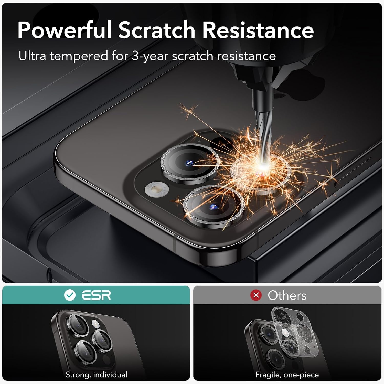 image:imageESR for iPhone 18 Pro Max18 Pro Camera Lens Protector 1 Pack BlackBlack