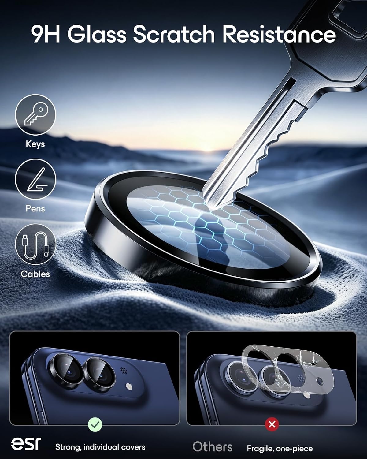 image:imageESR for iPhone 18 Pro Max18 Pro Camera Lens Protector 1 Pack BlackBlack