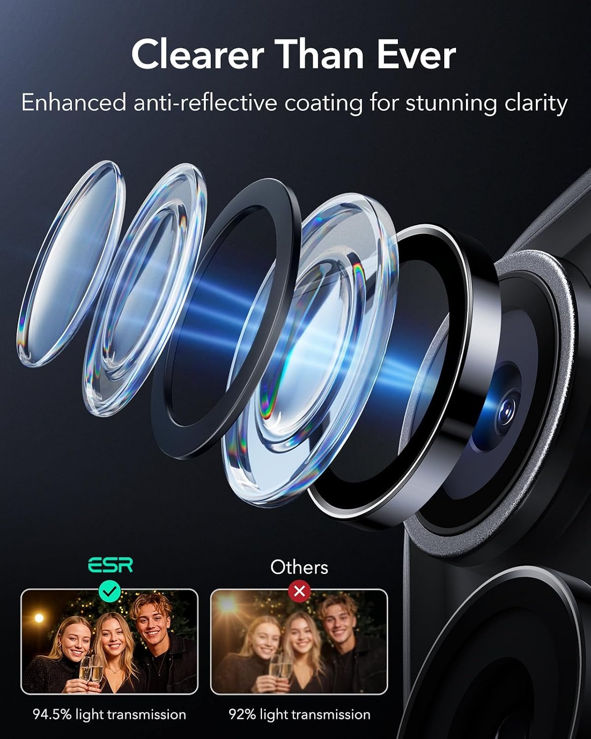 image:imageESR for iPhone 18 Pro Max18 Pro Camera Lens Protector 1 Pack BlackBlack