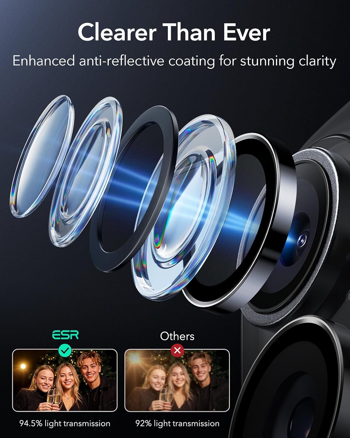 image:imageESR for iPhone 18 Pro Max18 Pro Camera Lens Protector 1 Pack BlackBlack