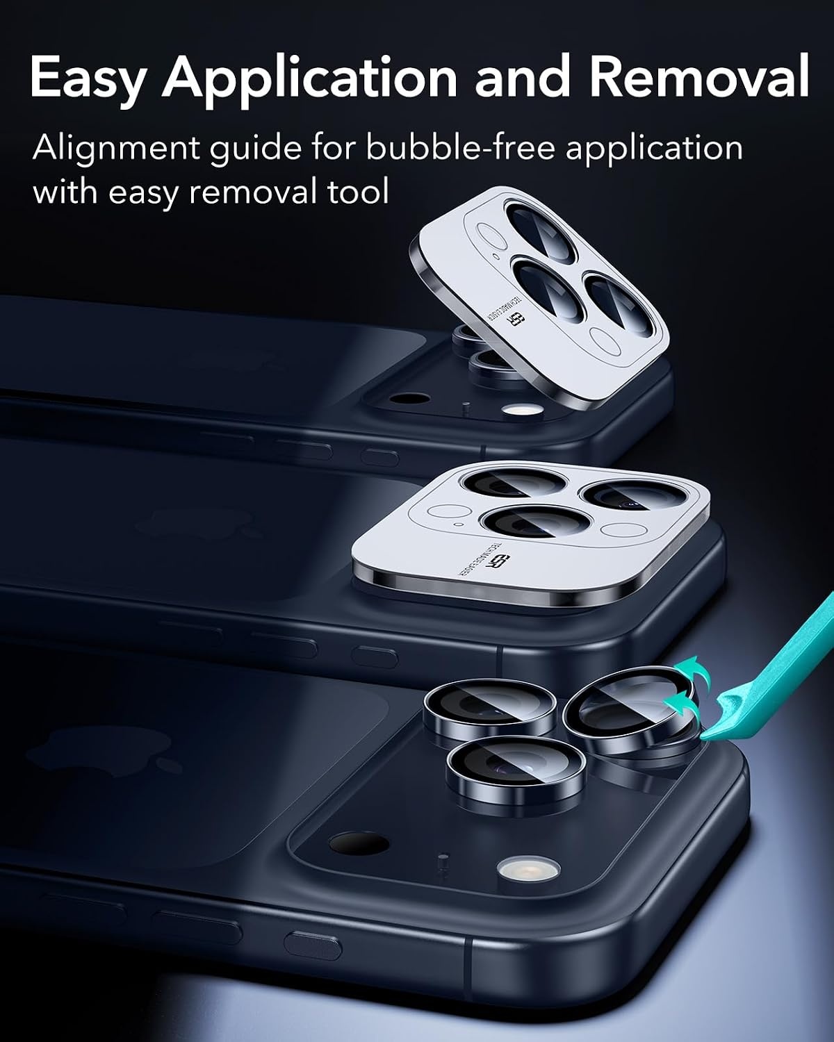 image:imageESR for iPhone 18 Pro Max18 Pro Camera Lens Protector 1 Pack BlackBlue
