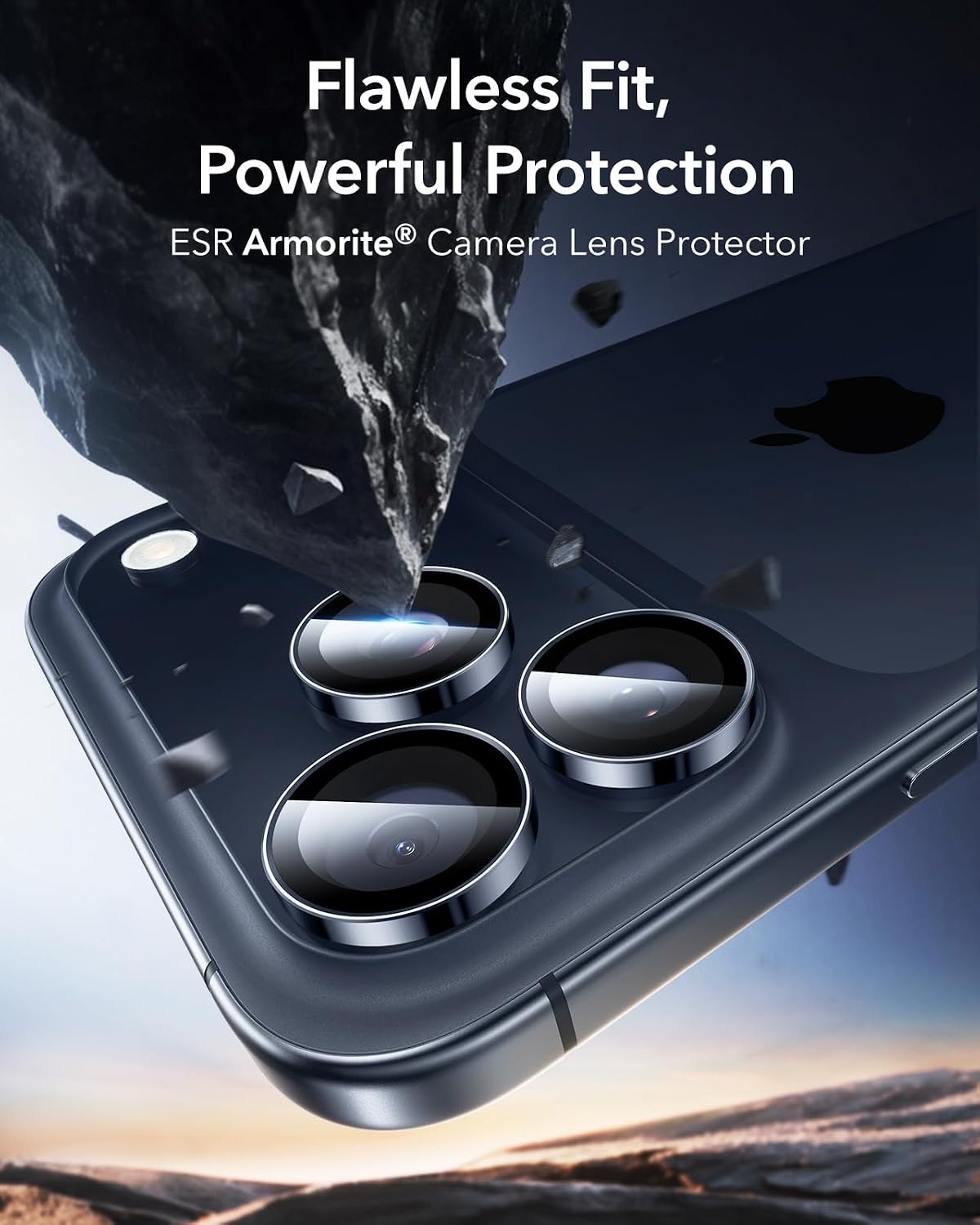 image:imageESR for iPhone 18 Pro Max18 Pro Camera Lens Protector 1 Pack BlackBlue